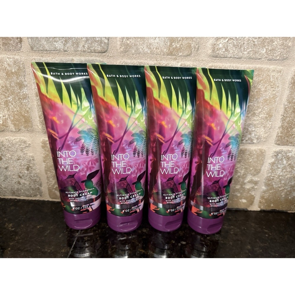 Bath and Body Works Body Lotion Into the Wild Hydrating Body Cream‎ 4 Pack 8 oz